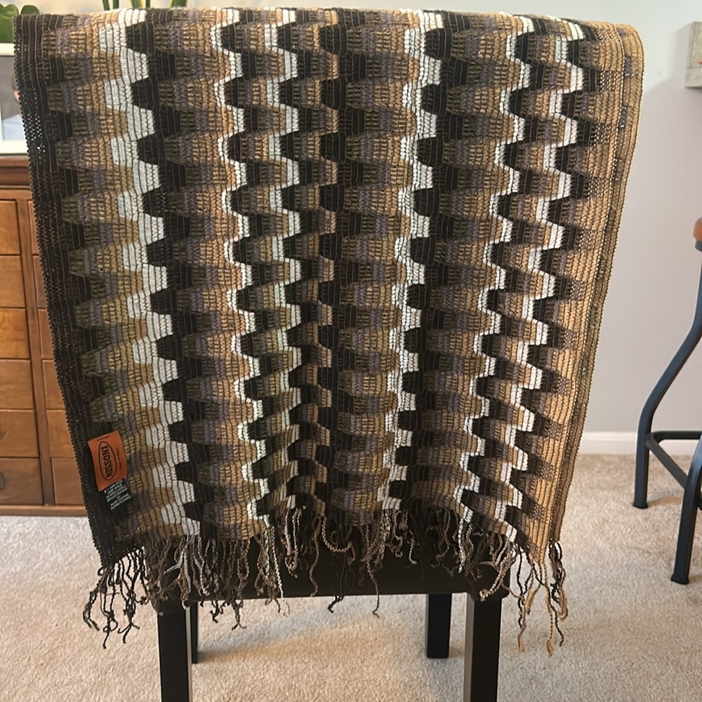 Missoni Zigzag Knit Scarf - Brown and Cream - Picture 5 of 5